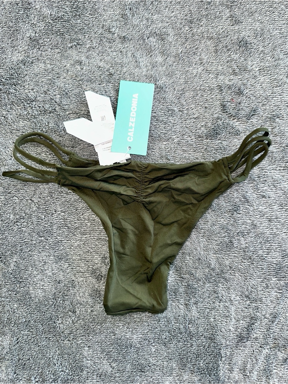 Calzedonia Olive Green Strappy Bikini Bottom small